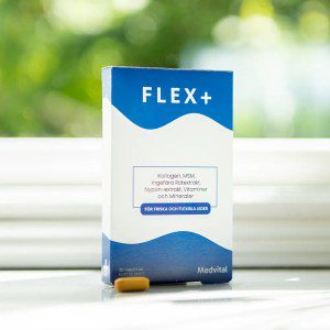 Flex+ kosttillskott förpackning — 30 kapslar